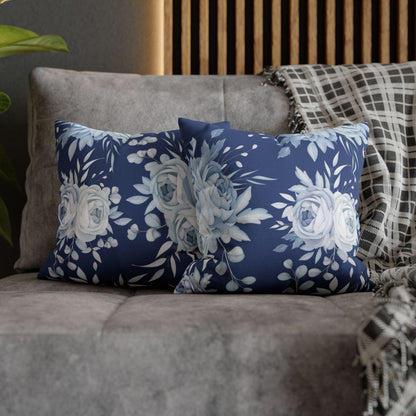 Blue Flowers Square Pillow Case