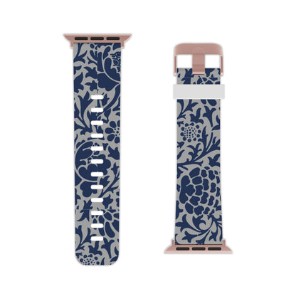 Vintage Navy Floral Pattern Watch Band for Apple Watch