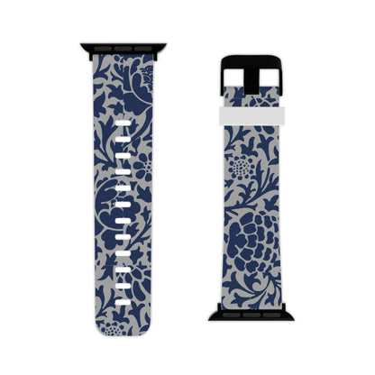 Vintage Navy Floral Pattern Watch Band for Apple Watch