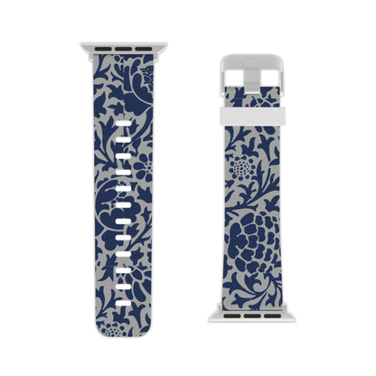 Vintage Navy Floral Pattern Watch Band for Apple Watch