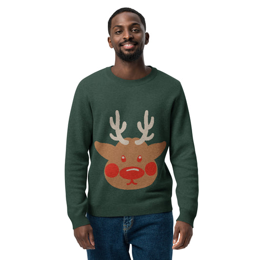 Red Nose Knitted Crew Neck Sweater