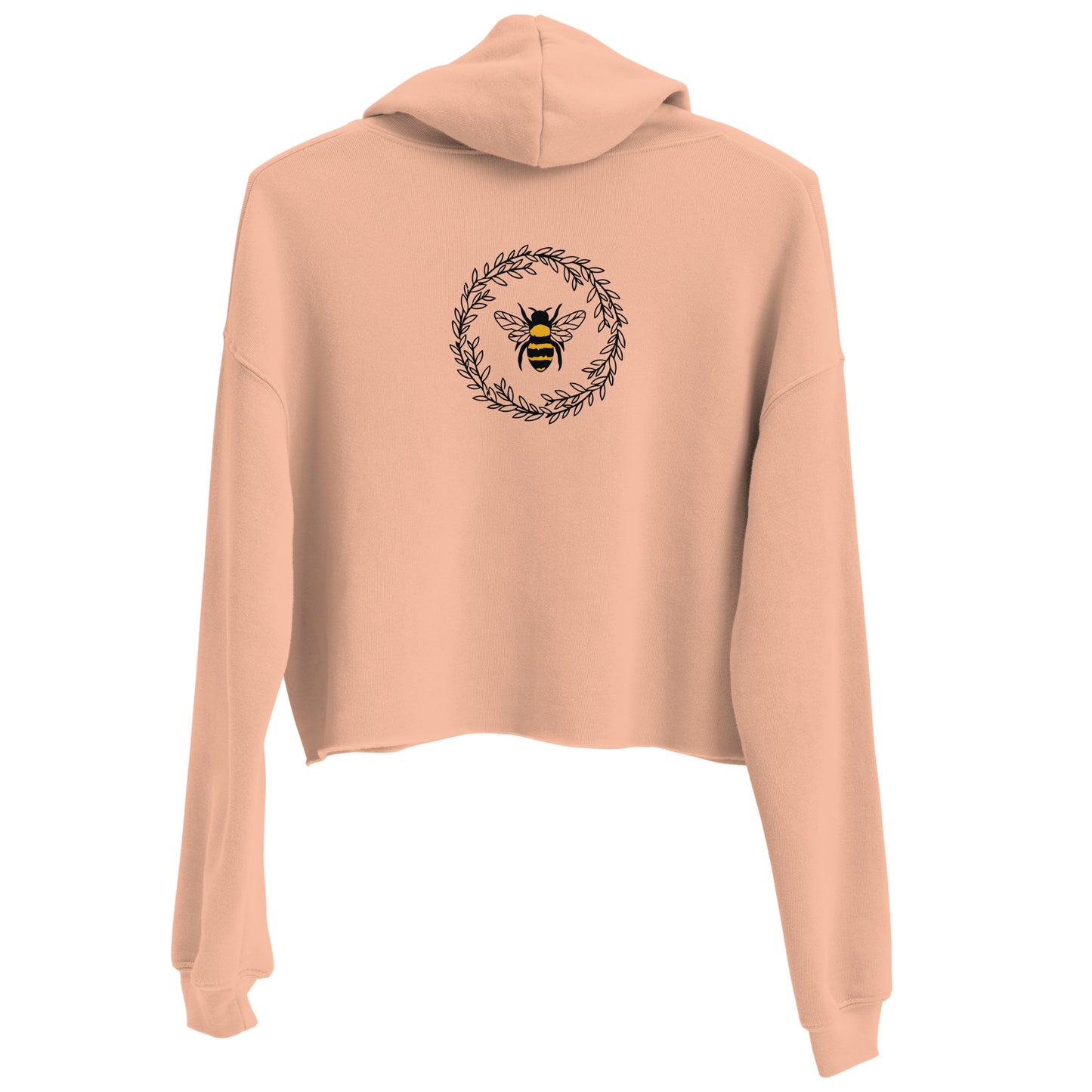 Embroidered Bee Crop Hoodie